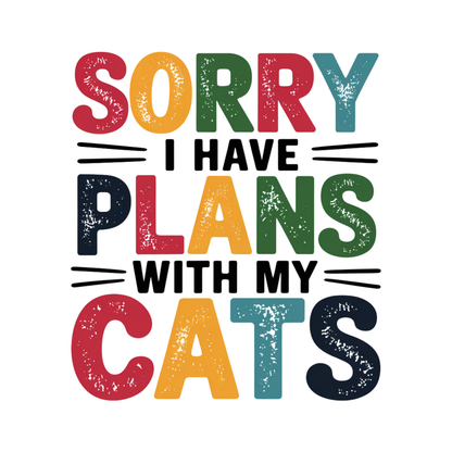T-shirt homme « Désolé, j'ai des projets avec mes chats »