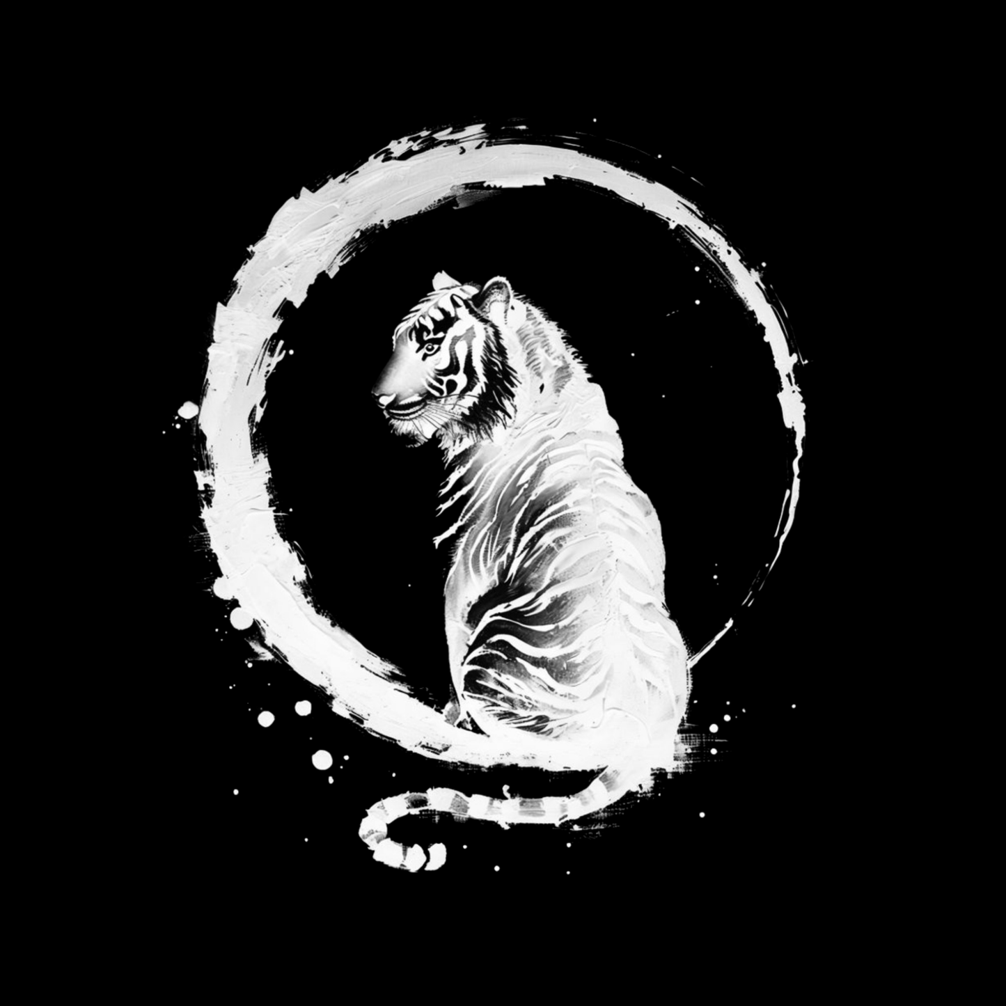 T-shirt homme Zen White Tiger